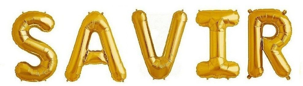 Solid RSR "SAVIR" Letter Foil Balloon For Birthday/Celebration/Surprise Letter Balloon-image-37