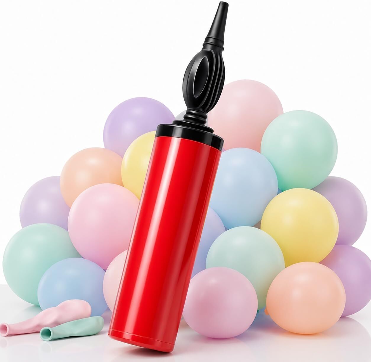 Solid Manual Hand Air balloon Pump With 25pcs Multi Pastel Balloon-image-28