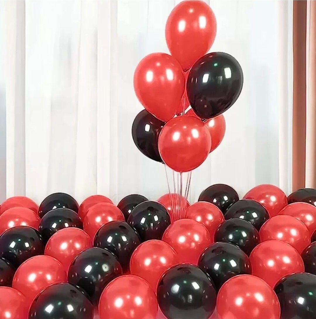 mosclue Solid Hd/Metalic 50 Balloons Red And Black For Kids/Adult/Party/Birthday Decorations Balloon-picture-18