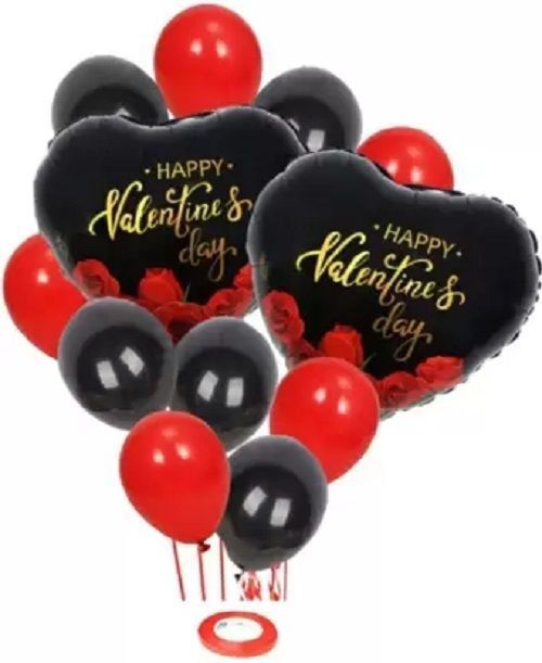Solid NEW Happy Valentine's Day Heart Shape Foil Balloon-image-35