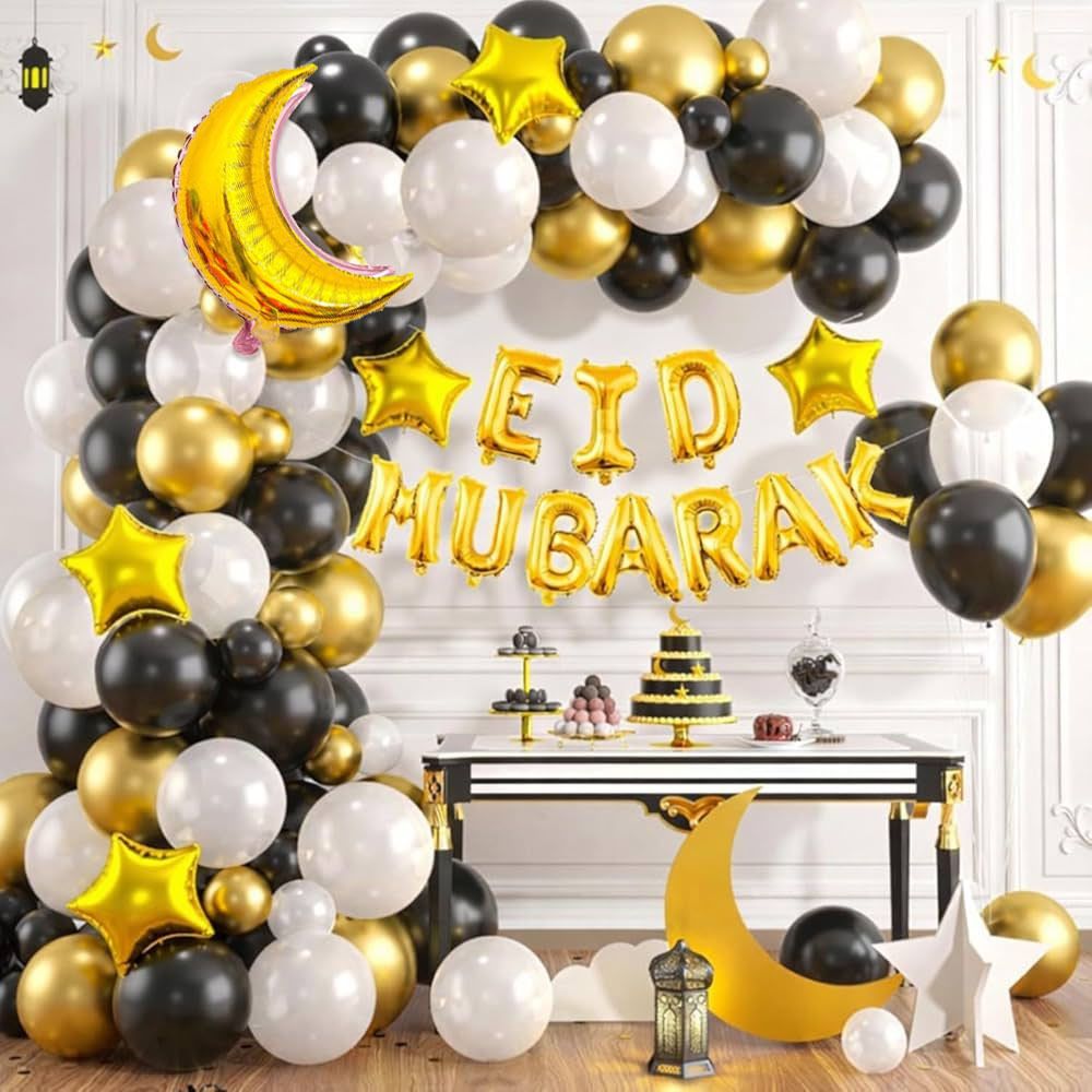 soi Solid "EID MUBARAK" Foil Balloon Decoration Kit with Moon & Star Foil Balloons Letter Balloon-picture-25