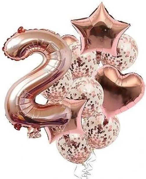 clickzone Solid Second Birthday& Anniversary Rose Gold Balloons Balloon-picture-28