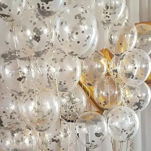 party gliters Solid Silver Transparent Confetti Balloons Birthday, Anniversary Party Decorations Balloon-picture-27