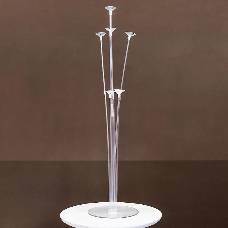 Solid Balloon Stand, Set of Clear Table Desktop Balloon Holder with 7 Balloon Sticks Balloon