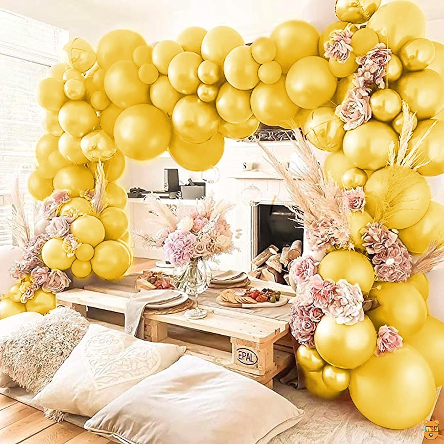 Solid Yellow Metallic Finish Shiny Balloons For Birthday/Anniversary/Engagement Balloon-image-33