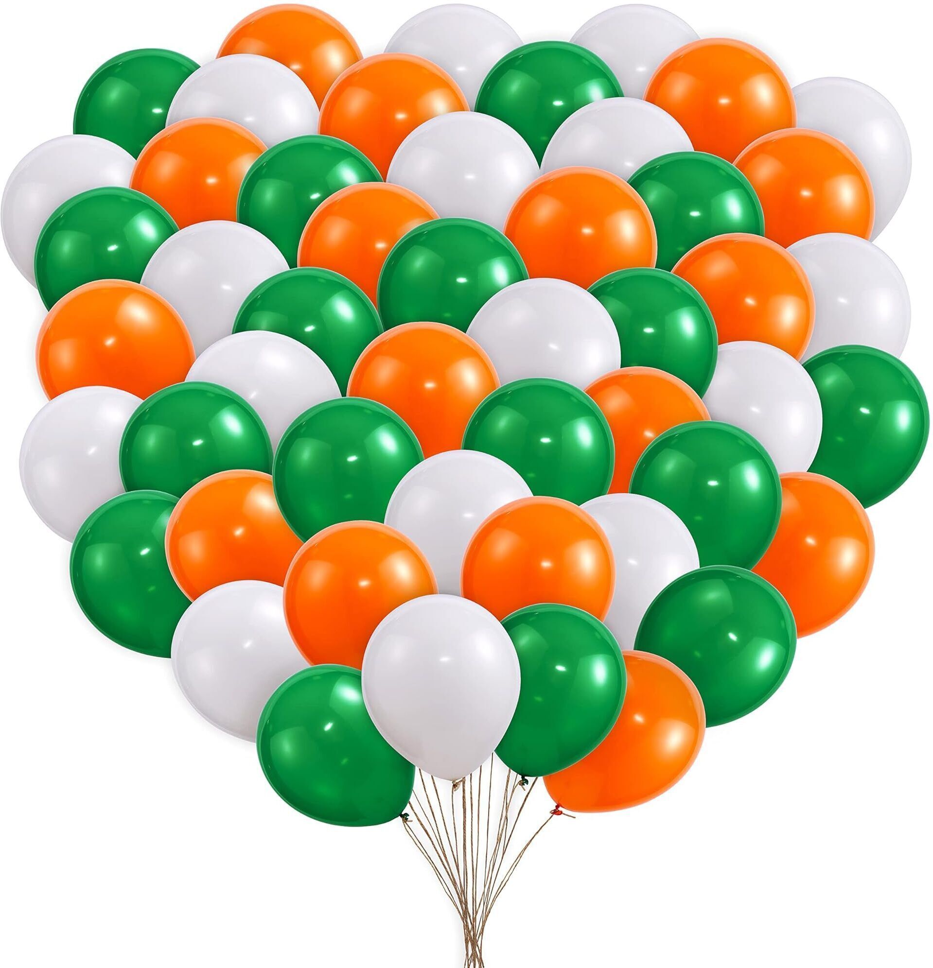 Solid Balloons Decorations Items,15 August And 26 January Pack 51 White Green Orange Balloon-image-31