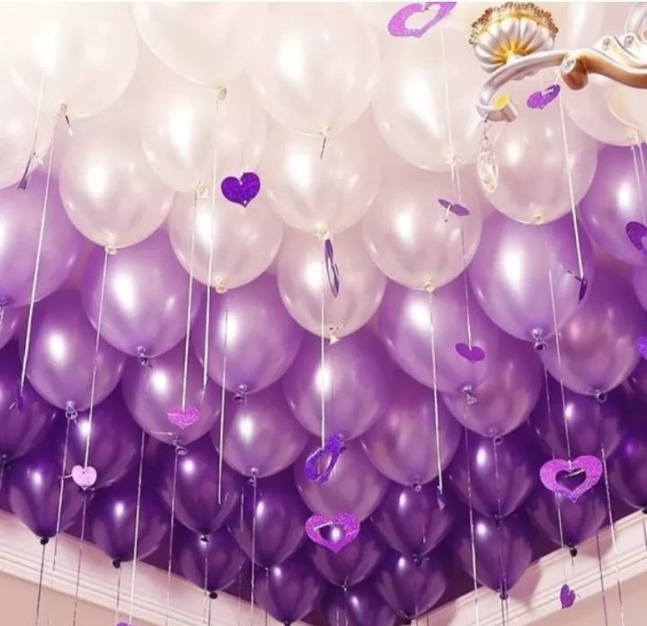 Solid Hd/Metalic 50 Balloon Purple And White For Kids/Adult/Party/Birthday Decorations Balloon-image-28