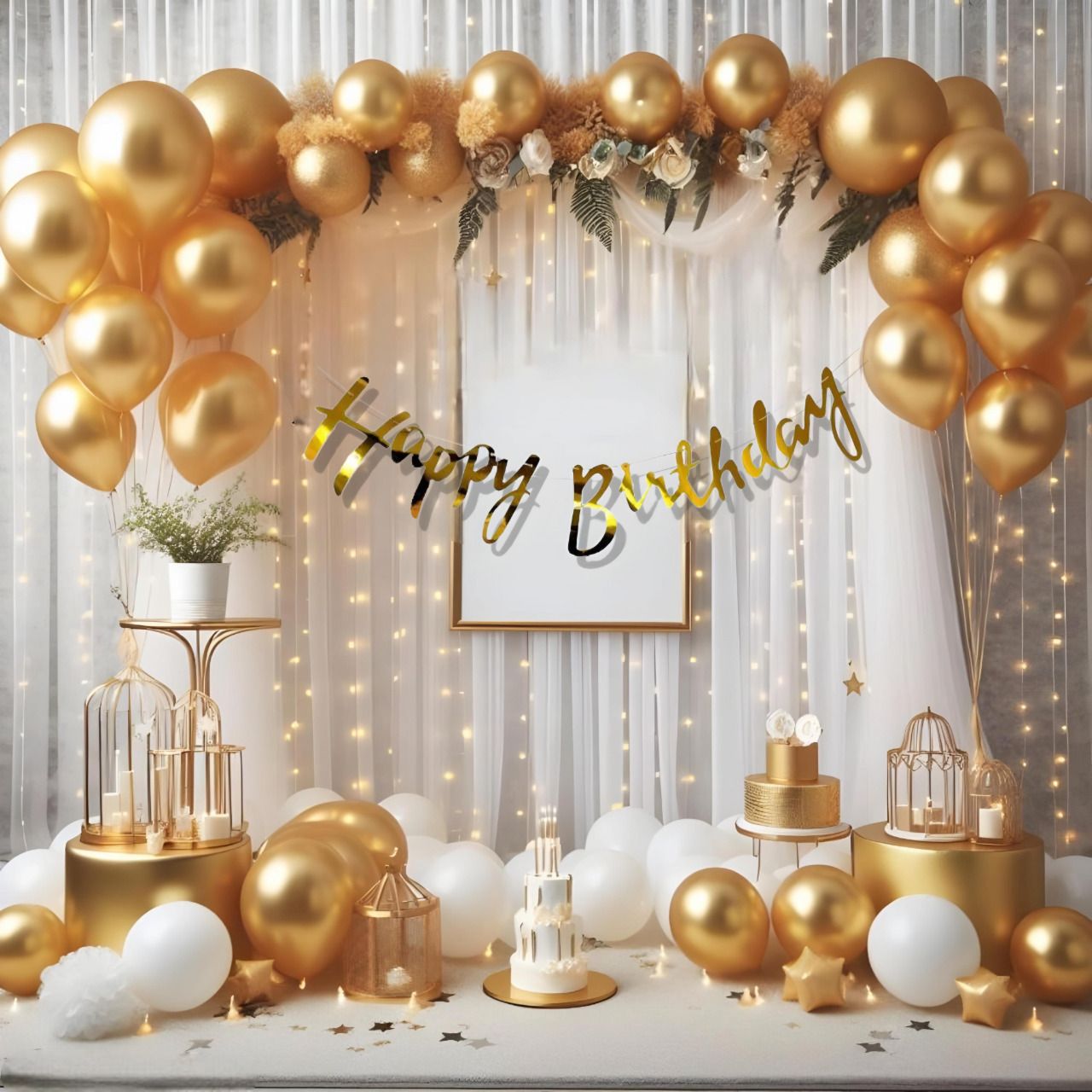 Solid Happy Birthday Decoration Kit Combo For Boy Girl Husband Wife Balloon-image-10