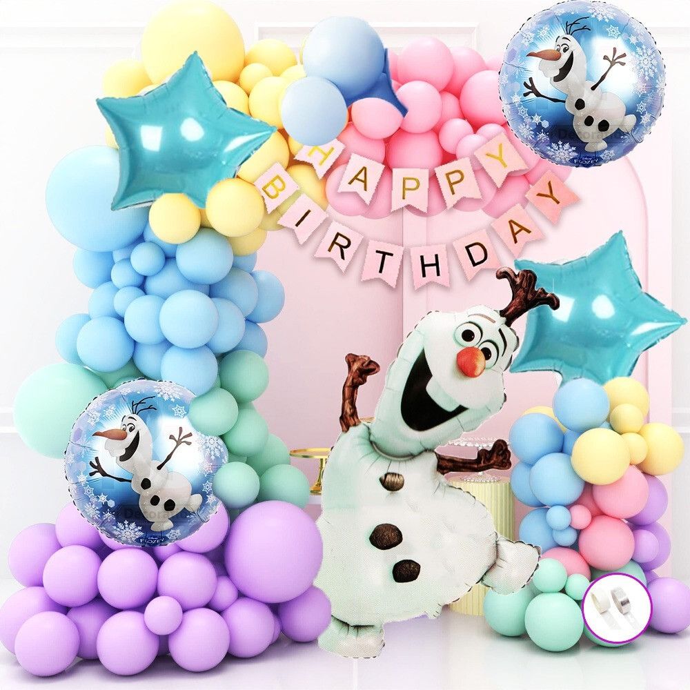 poptheparty Printed Happy Birthday Decorations Set of 58 Pcs Frozen Backdrop for Kids Birthday Balloon-picture-22