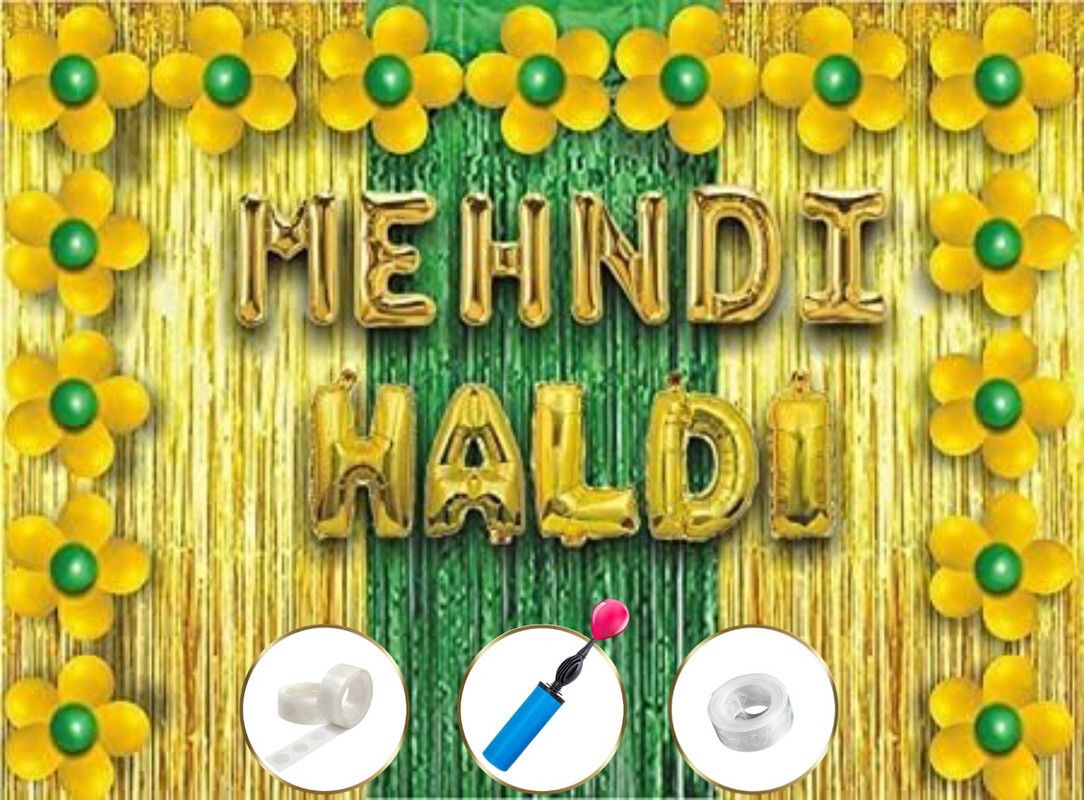 Solid Haldi & Mehandi Decoration set - Haldi Ceremony Decoration Balloon-image-7