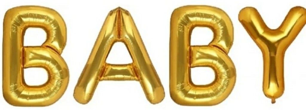 flipmate Solid Solid " BABY" FOIL BALLOON Name Decoration Letter Balloon (Gold, Pack of 4) Letter Balloon-picture-0