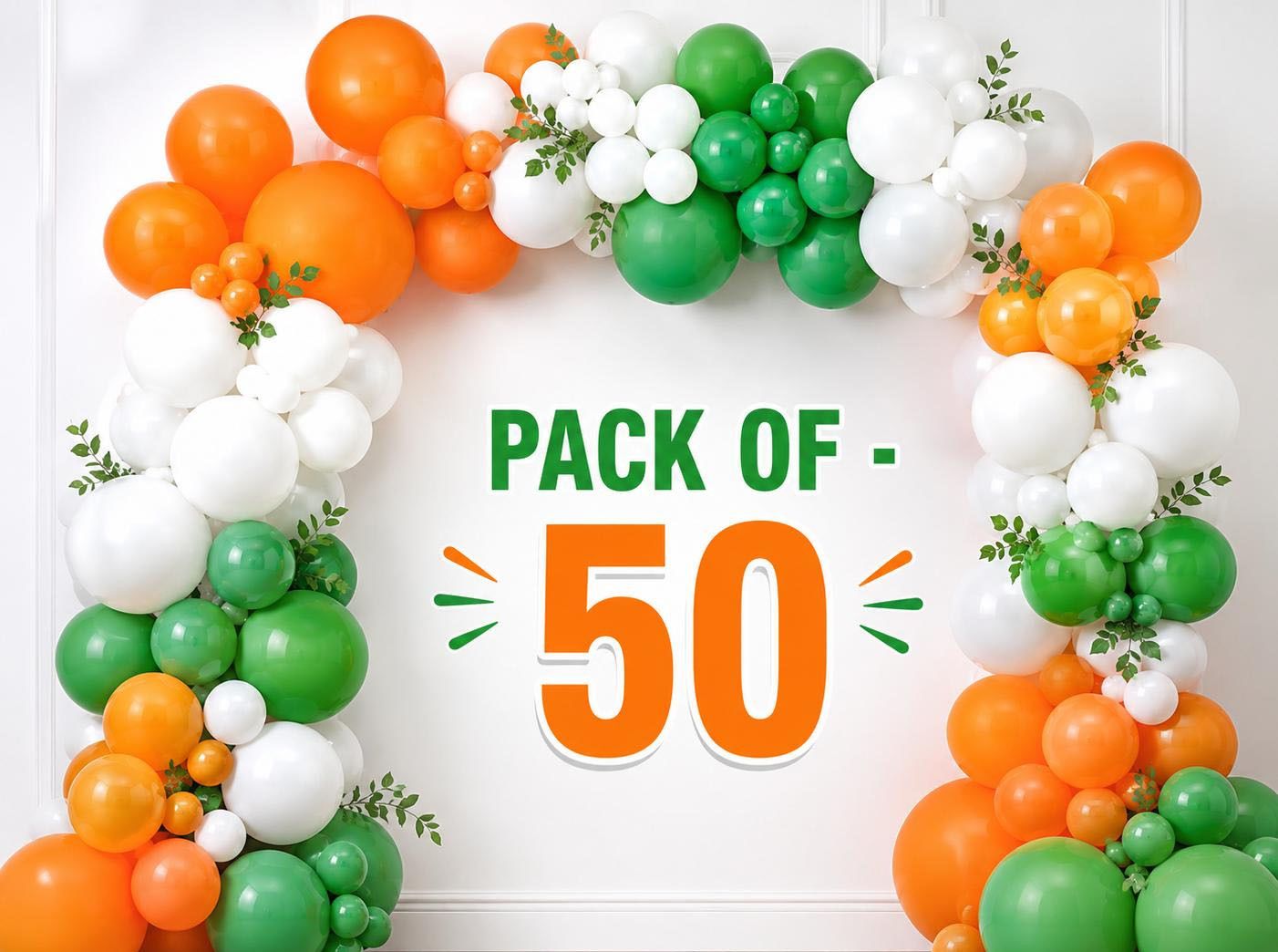 soi Solid Independence Day Balloon Decoration Kit Pack of 50 Tricolor Balloons Balloon-picture-27