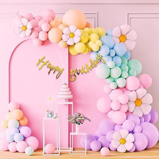 groovy dudz Solid 64 Pc Birthday Decoration Kit Cursive Banner Multi Pastel Balloons Balloon-picture-23