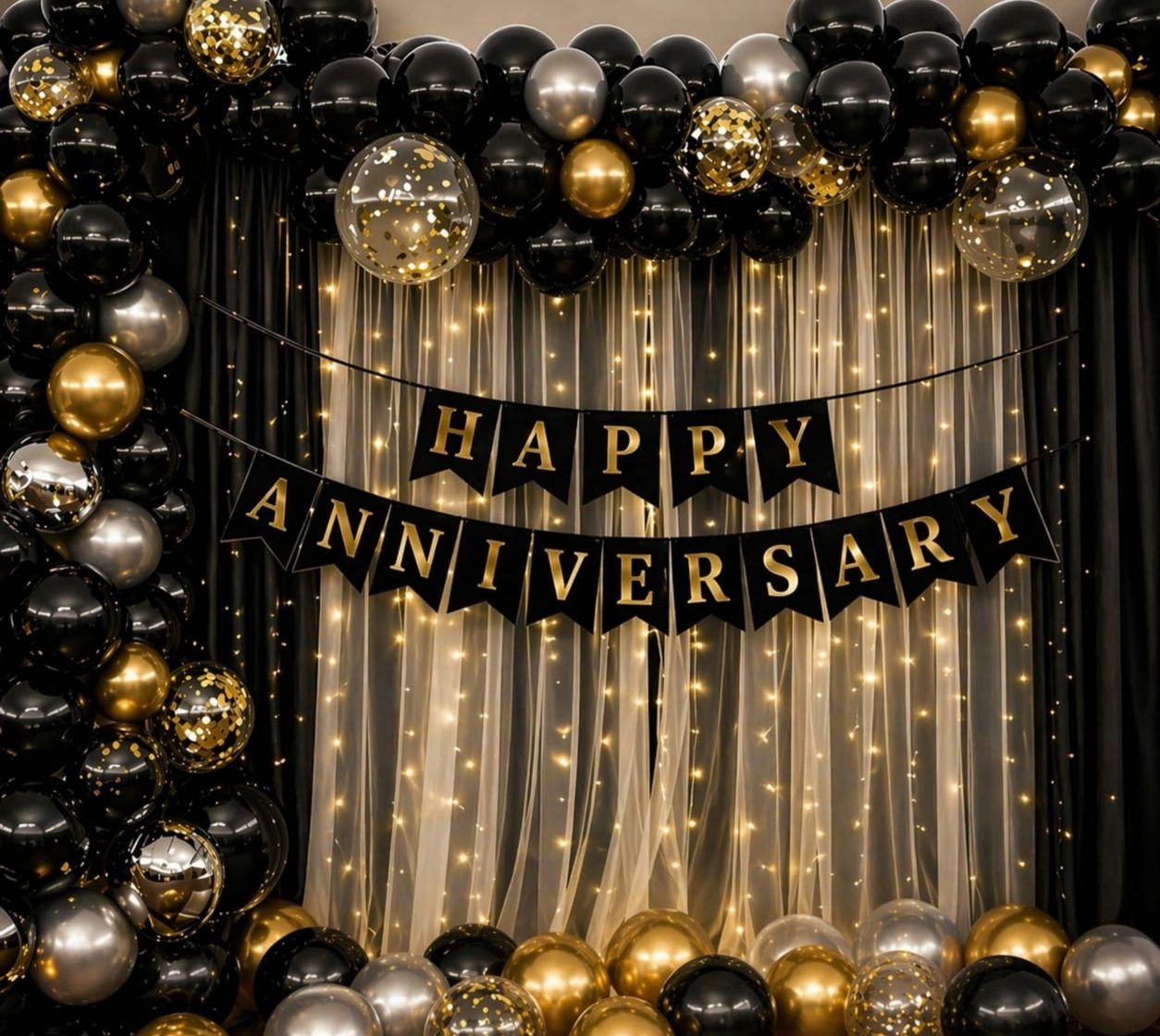 tigorik Solid Happy Anniversary Balloons Decoration Set 55 Balloon-picture-17