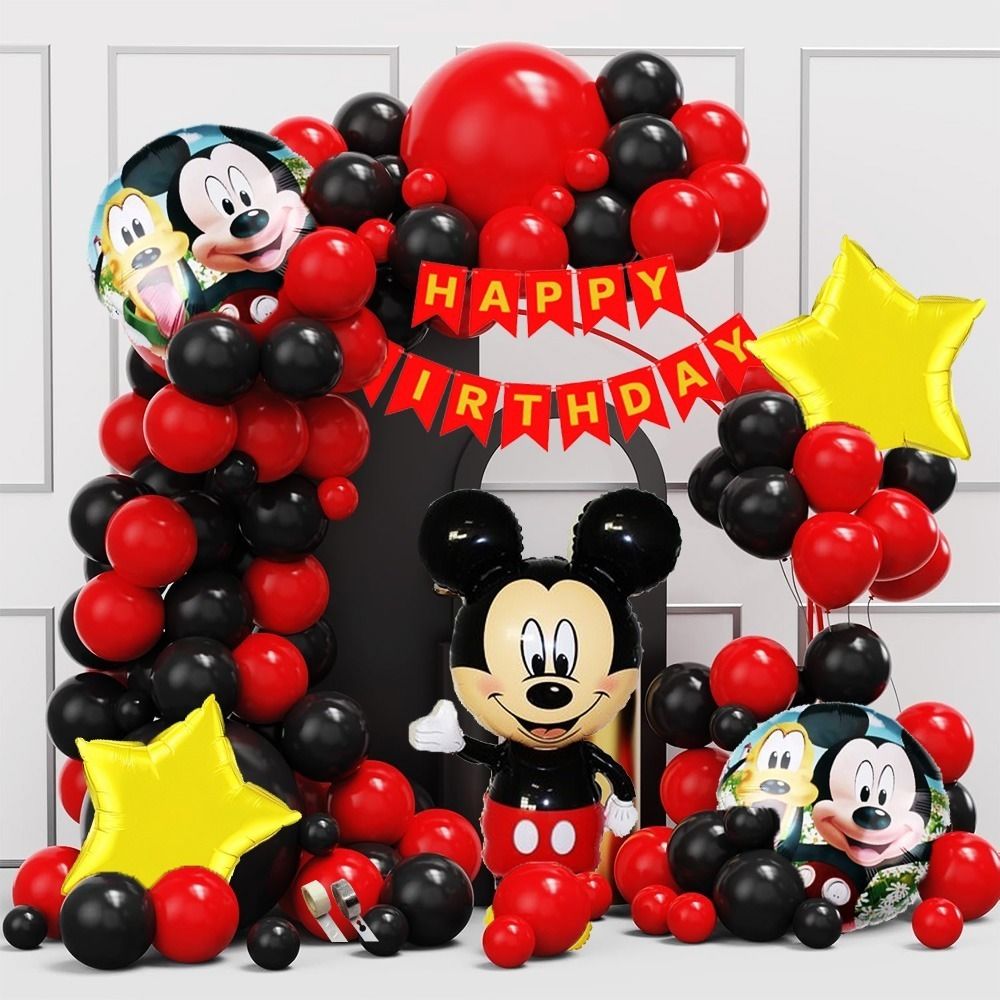 poptheparty Printed Mickey Mouse Birthday Theme Decorations for Party Supplies Combo Set Balloon Bouquet-picture-15