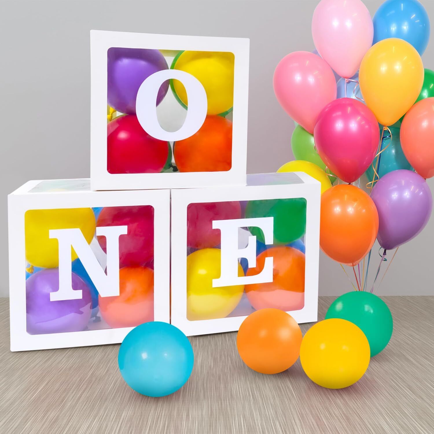 party parindey Solid Baby balloon box for 1st birthday Party kit baby shower decortaion Balloon Bouquet-picture-17