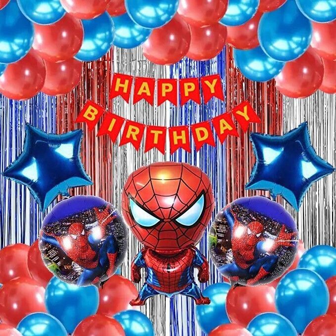 Printed spiderman birthday decoration avengers theme combo kit for boys girls adults Balloon-image-20