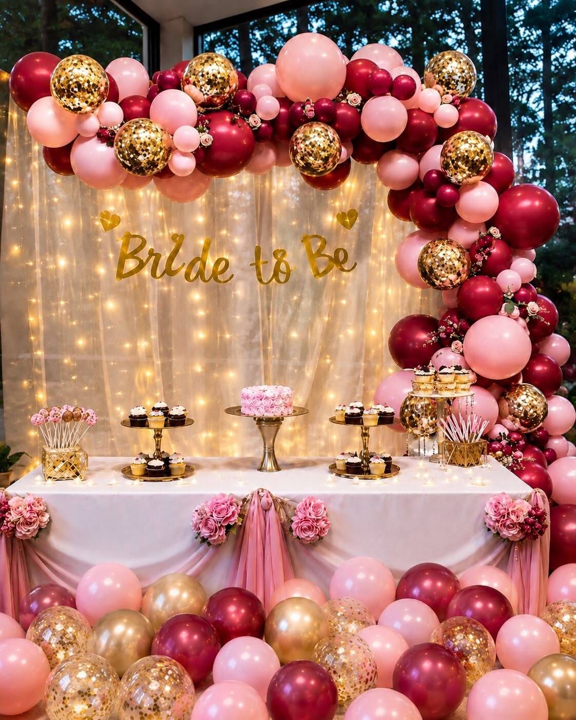 tigorik Solid Bride To Be Couple Decoration Set 48 Balloon-picture-4