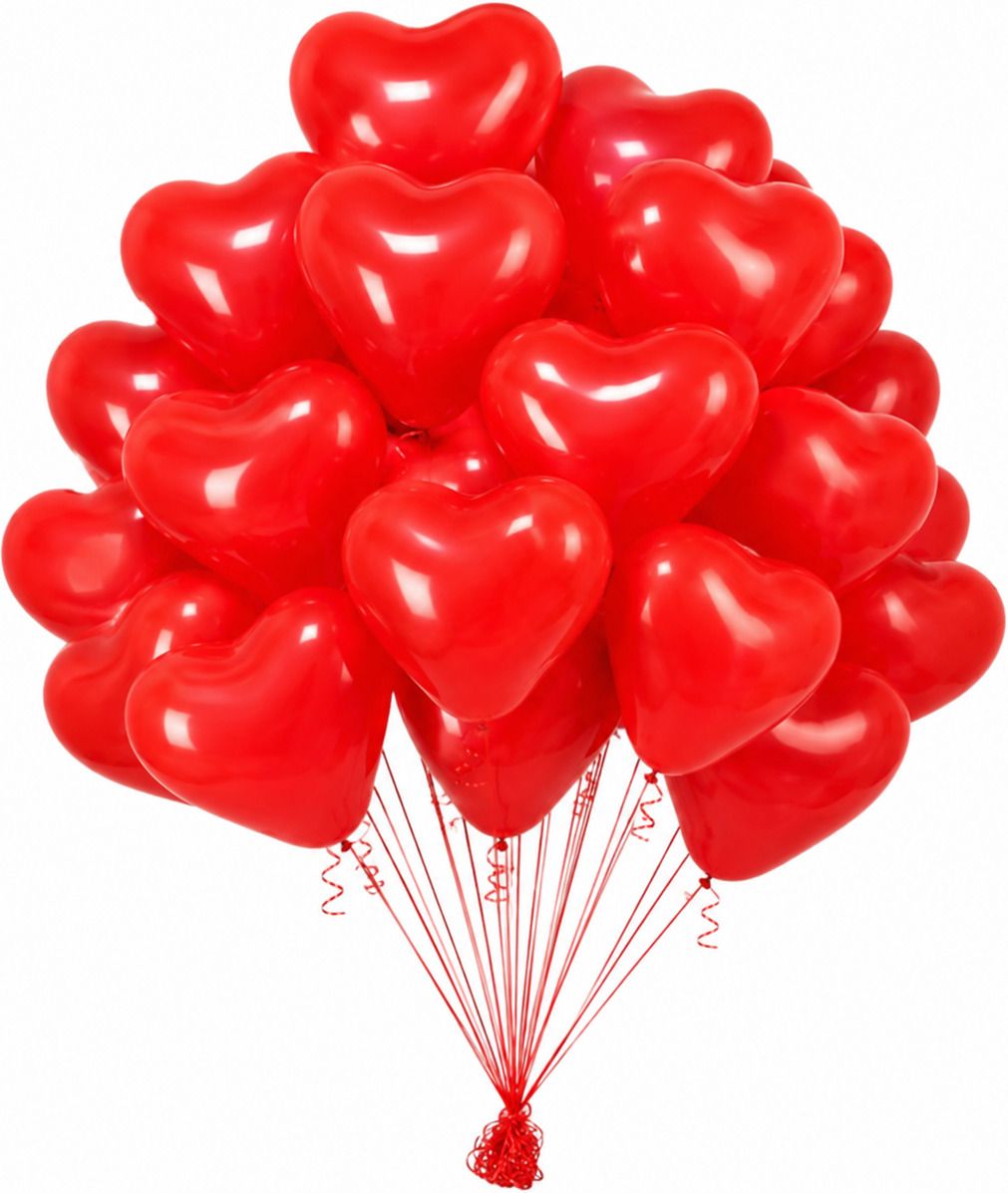 poptheparty Solid Red Heart Shaped Latex Balloon For Valentine's Decoration Balloon-picture-0