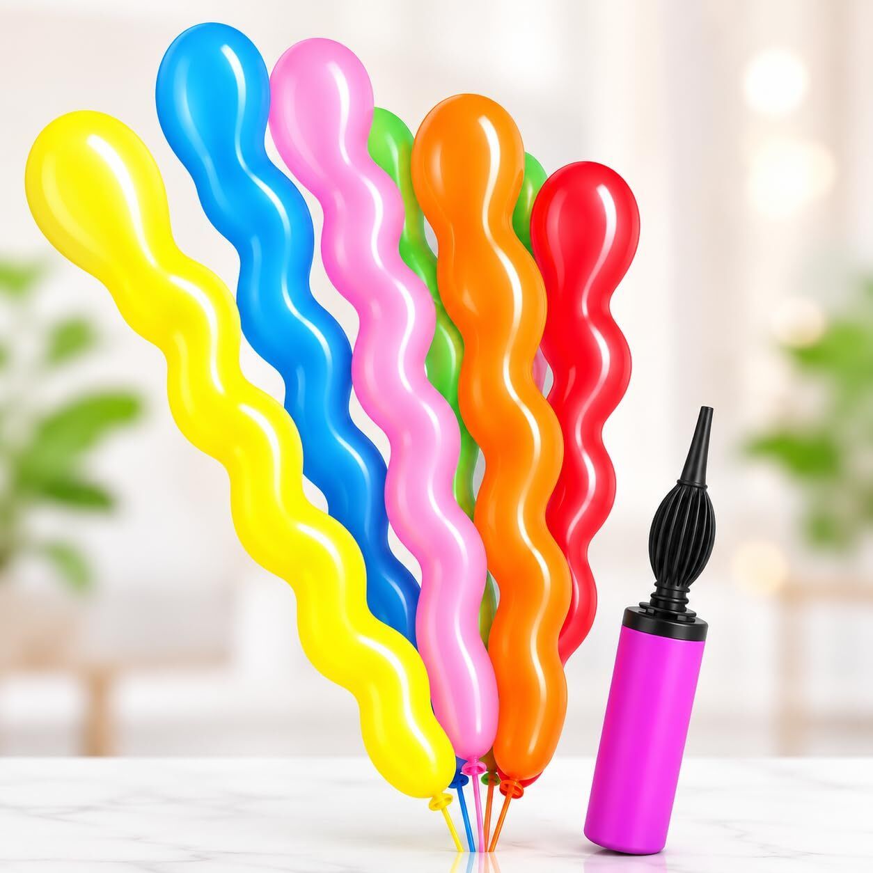toyxe Solid Spiral Latex Balloons with Air Pump Balloon-picture-47