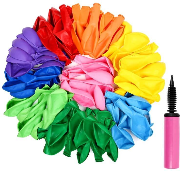 smvdt Solid Metallic Balloons with Balloon Pump | Multicolor Latex Balloons for Birthday Balloon-picture-44