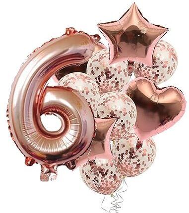 poptheparty Solid Sixth Birthday & Anniversary Rose Gold Balloons For Party Decoration Items Balloon-picture-26