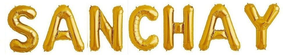 Solid NEW "SANCHAY" Letter Foil Balloon For Birthday/Celebration Letter Balloon-image-1