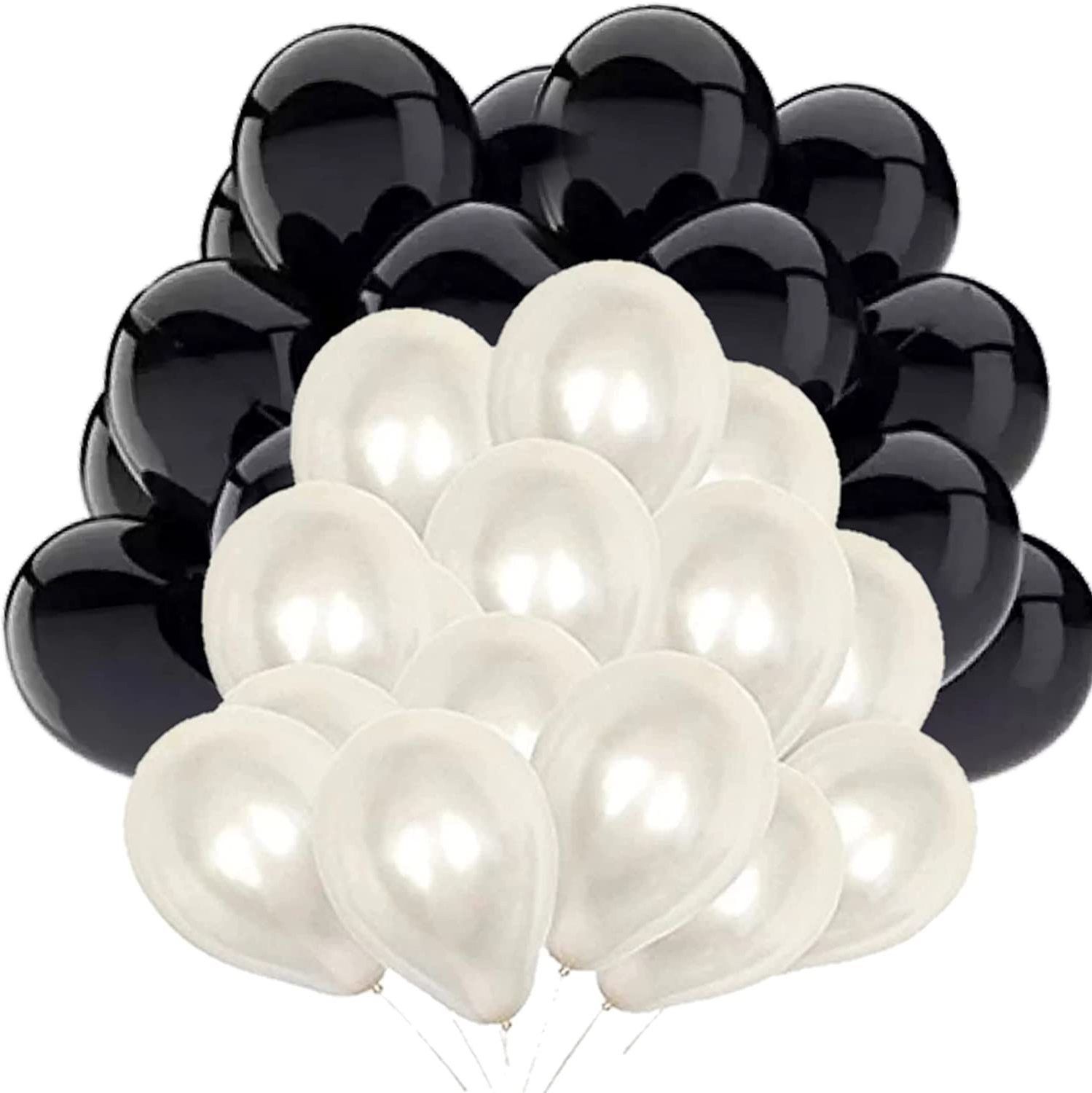 Solid Happy birthday balloons black and white Balloon-image-30