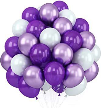 Solid 50pcs purple white balloon garland kit for birthday, wedding Balloon-image-33