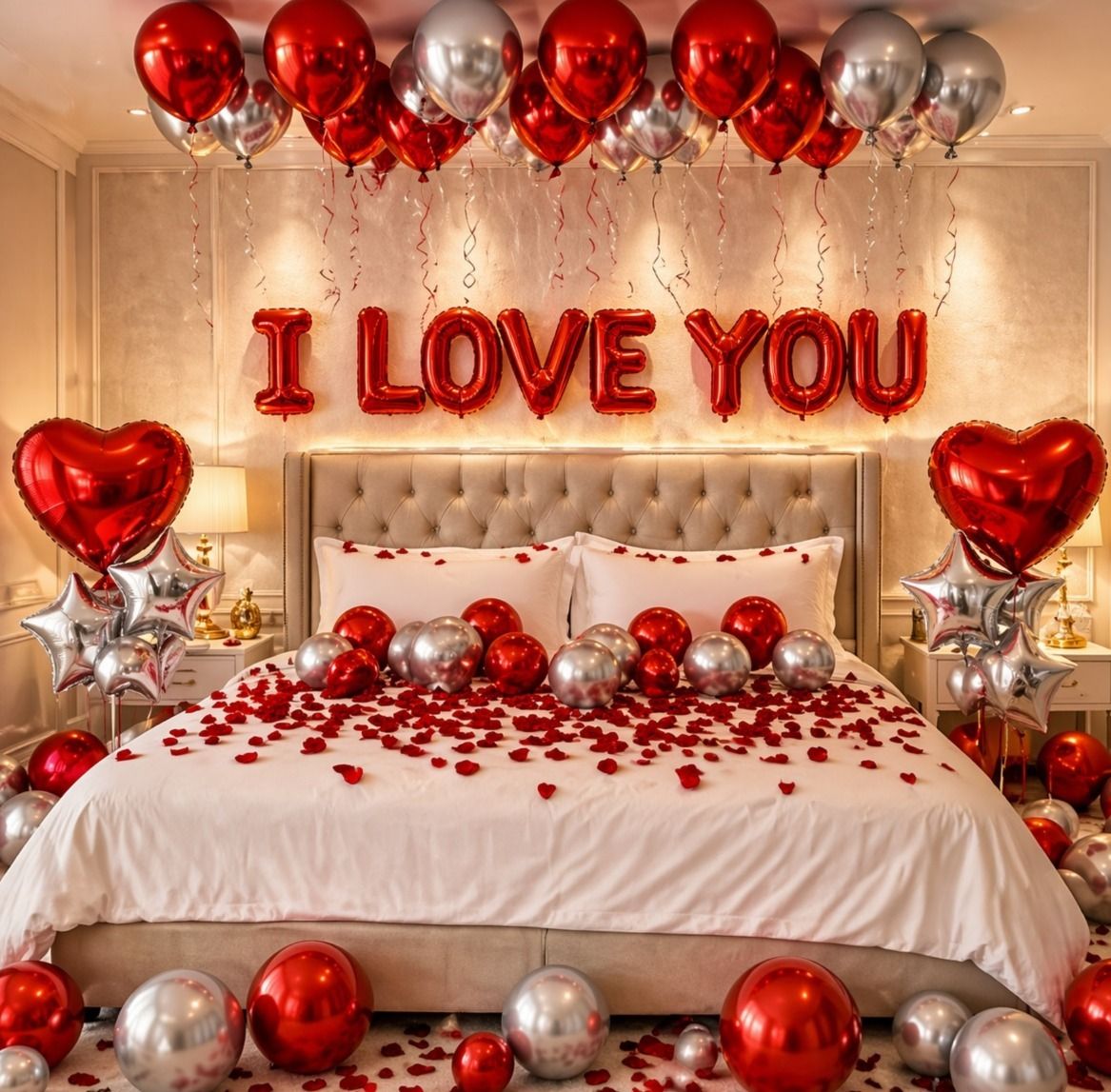 Solid Royal Love Red Glow – Romantic Room Decoration Set Balloon-image-16