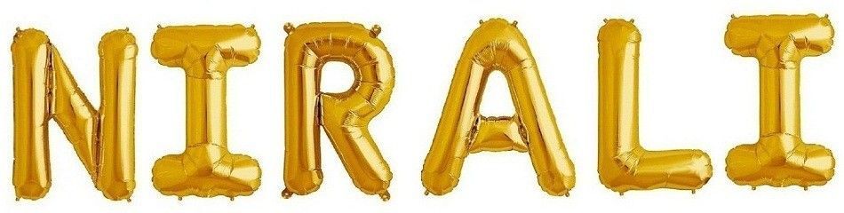 Solid NEW "NIRALI" Letter Foil Balloon For Birthday/Celebration Letter Balloon-image-13
