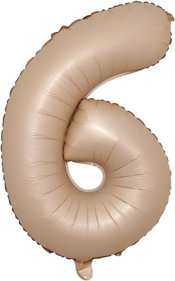 bashnsplash Solid 6 Caremal 32" Number Foil Balloon 6th Birthday Anniversary Numeric six Letter Balloon-picture-18