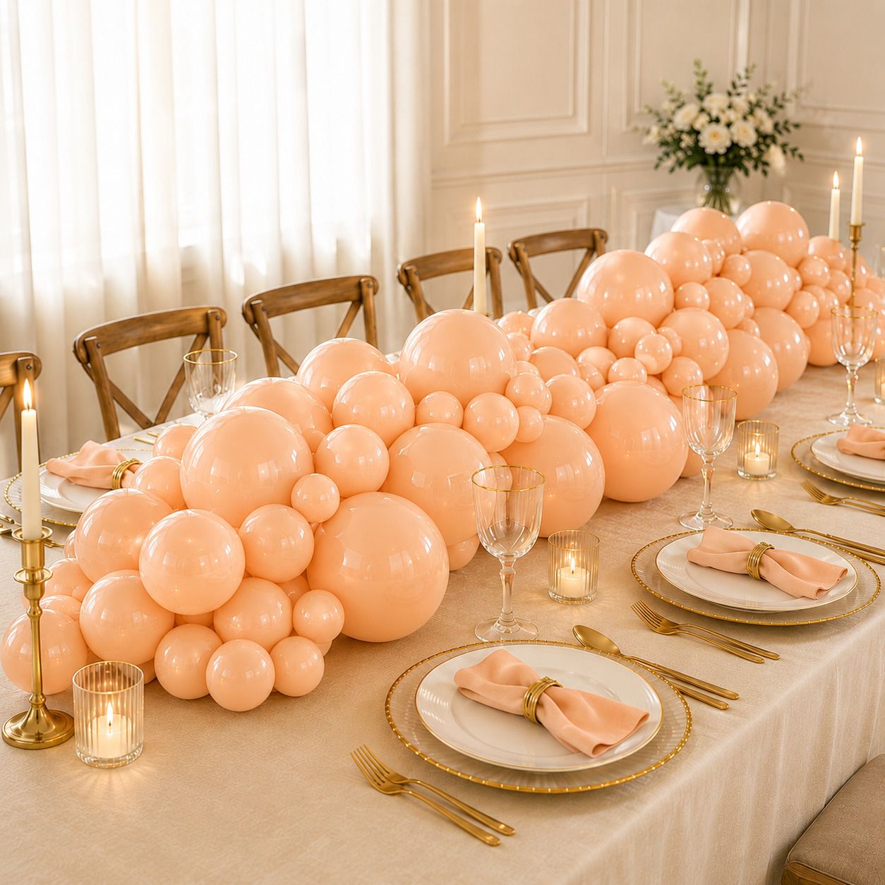 popluxe Solid Peach Balloon Bouquet Kit Balloon Bouquet-picture-20