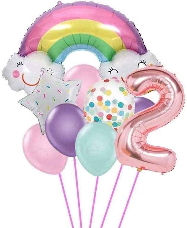 Solid 2nd Rainbow bunch Balloons for Birthday Decorations Balloon Bouquet-image-25