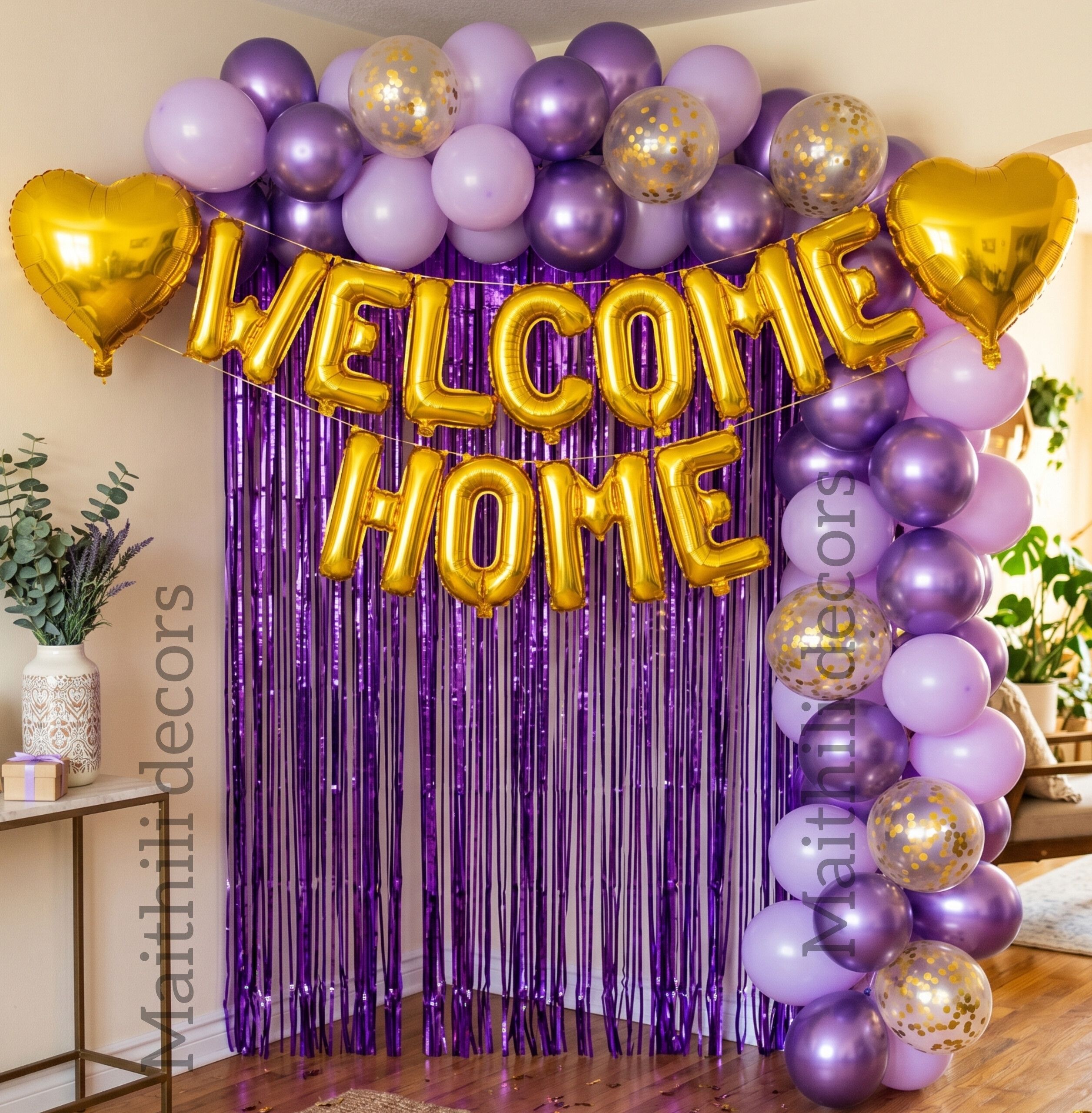 maithili decors Printed Welcome home decoration combo kit Letter Balloon-picture-0
