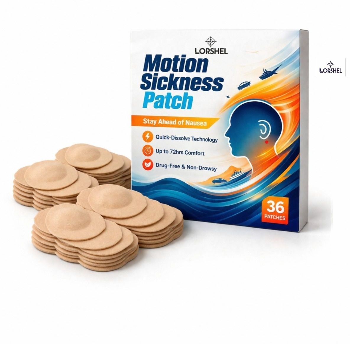 motion sickness patch | enhanced sea sickness patch support system - and bandage protector