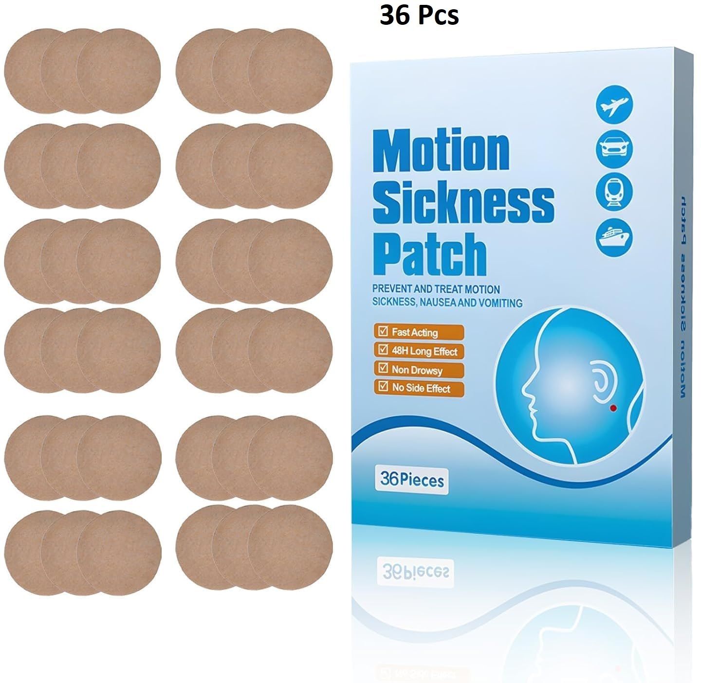 Motion Sickness Patch Natural Herbal Anti-Nausea & Dizziness Relief Stickers Nursing Breast Pad