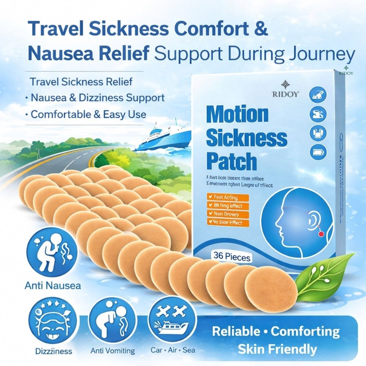 Motion Sickness Patch | Dizziness Patch | Signature Travel Sickness Patch Care Bandage Protector-image-26