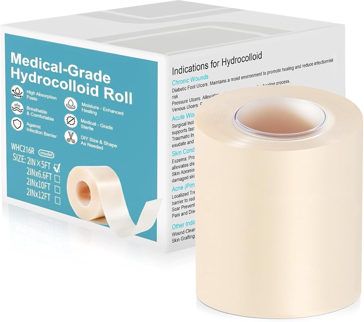 HydroHeal Pro WHC216R Medical Grade Hydrocolloid Wound Dressing Roll Hydrocolloid Medical Dressing-image-46