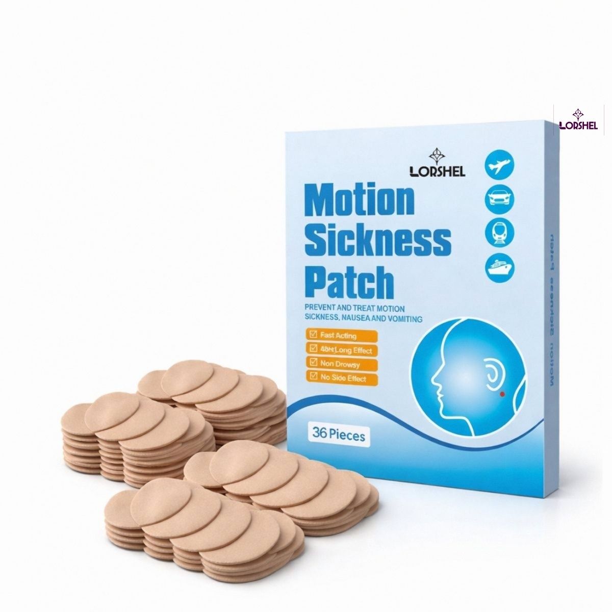 lorshel Motion Sickness Patch | Sea Sickness Patch | Maximum Anti Vomiting Patch Bandage Protector-picture-42