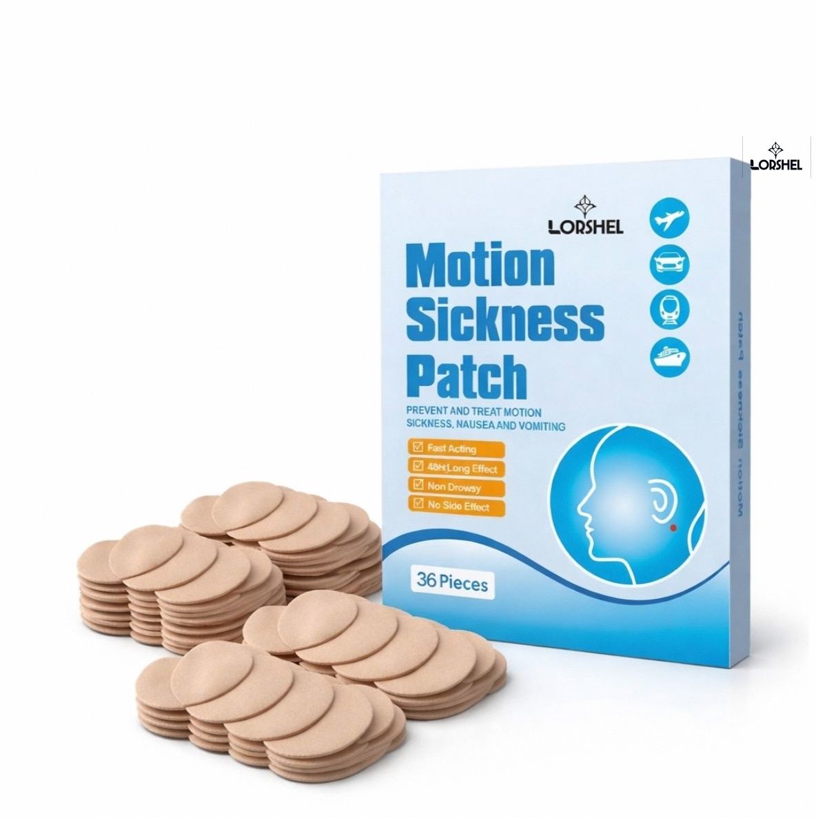 lorshel Motion Sickness PatchMotion Sickness Patch | Signature Travel Sickness Patch Bandage Protector-picture-19