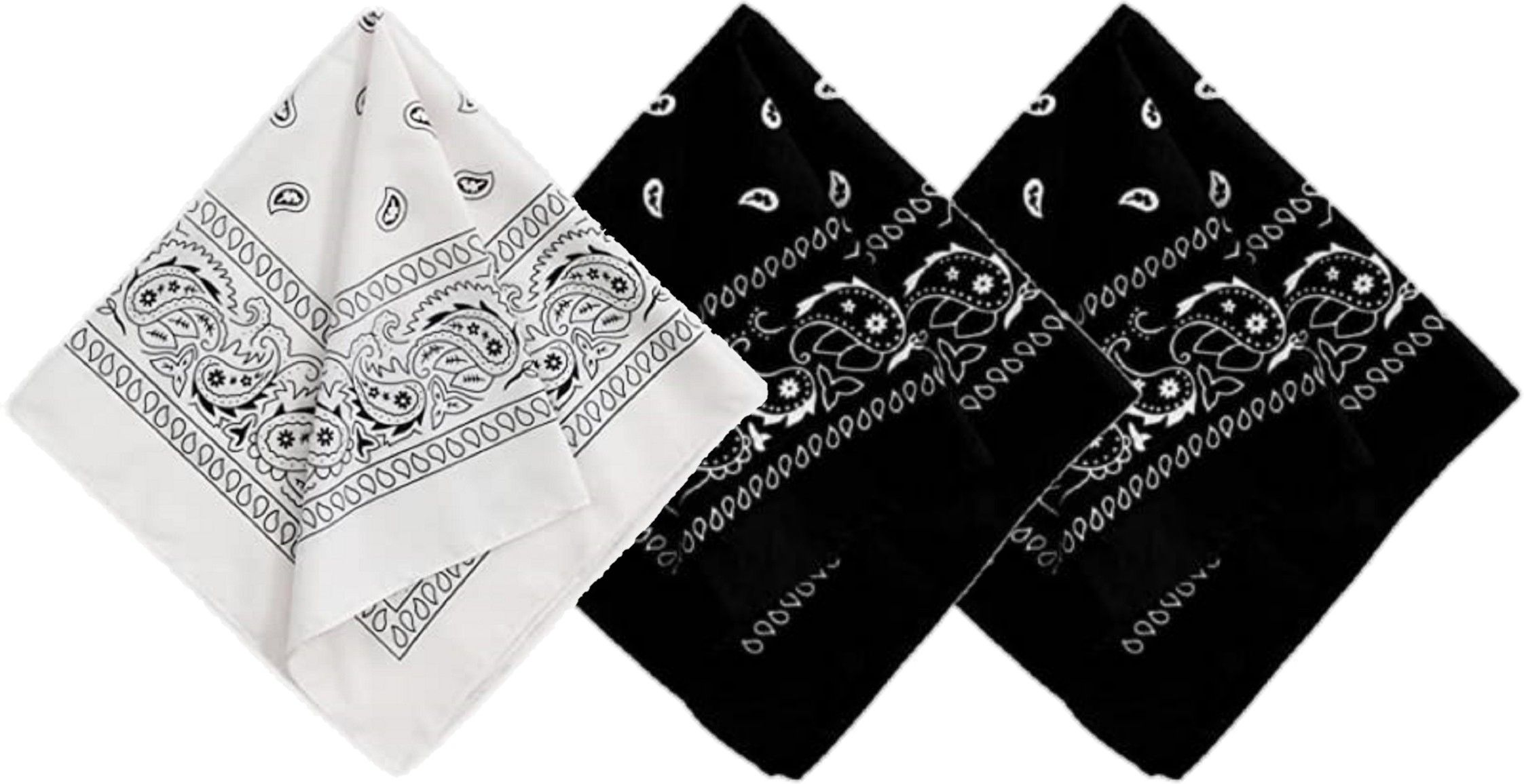 Good Shopkeeper Black pack of 2 and one white for men all season cotton Handkerchief ["Black","White"] Handkerchief