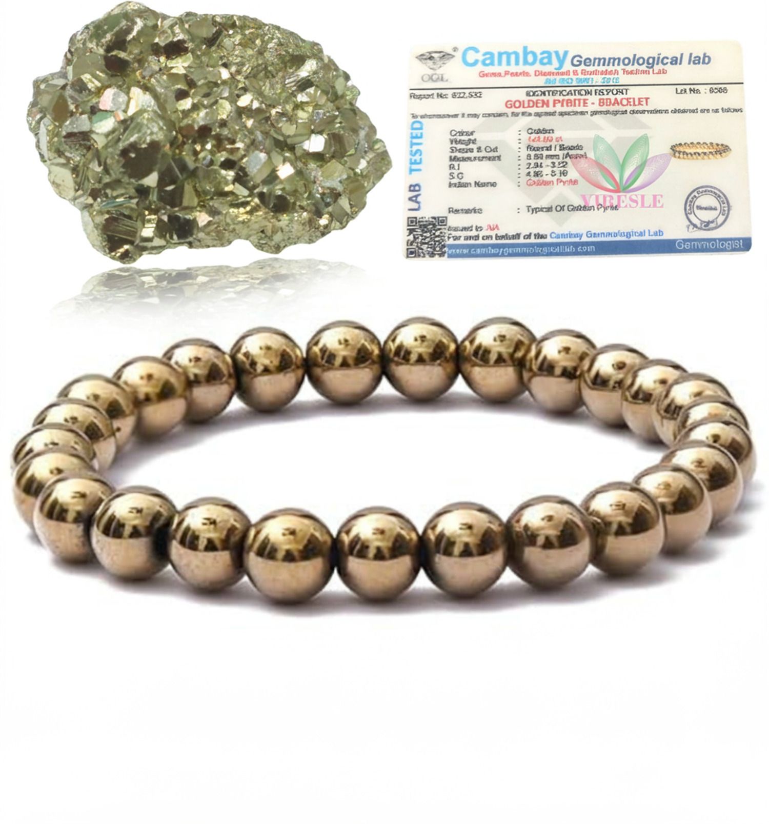 Pyrite, Stone, Golden Pyrite Agate Bracelet Set