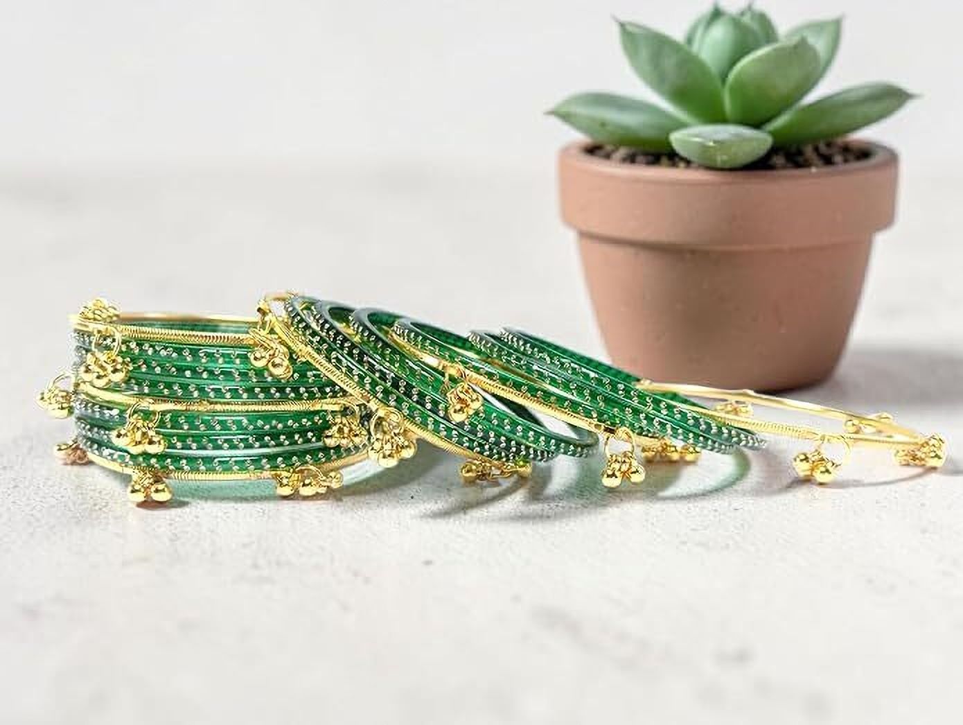 kashmiri ghughru Glass Bangle Set-picture-12