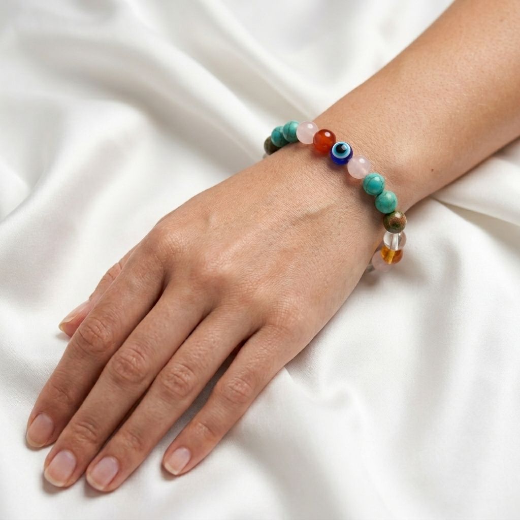 seva satkar Crystal Beads, Turquoise, Quartz Bracelet-picture-11