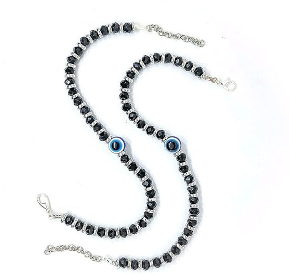 Evil Eye Crystal Anklet Adjustable Nazariya Anklet For Women And Girls Crystal, Sterling Silver Anklet-image-42