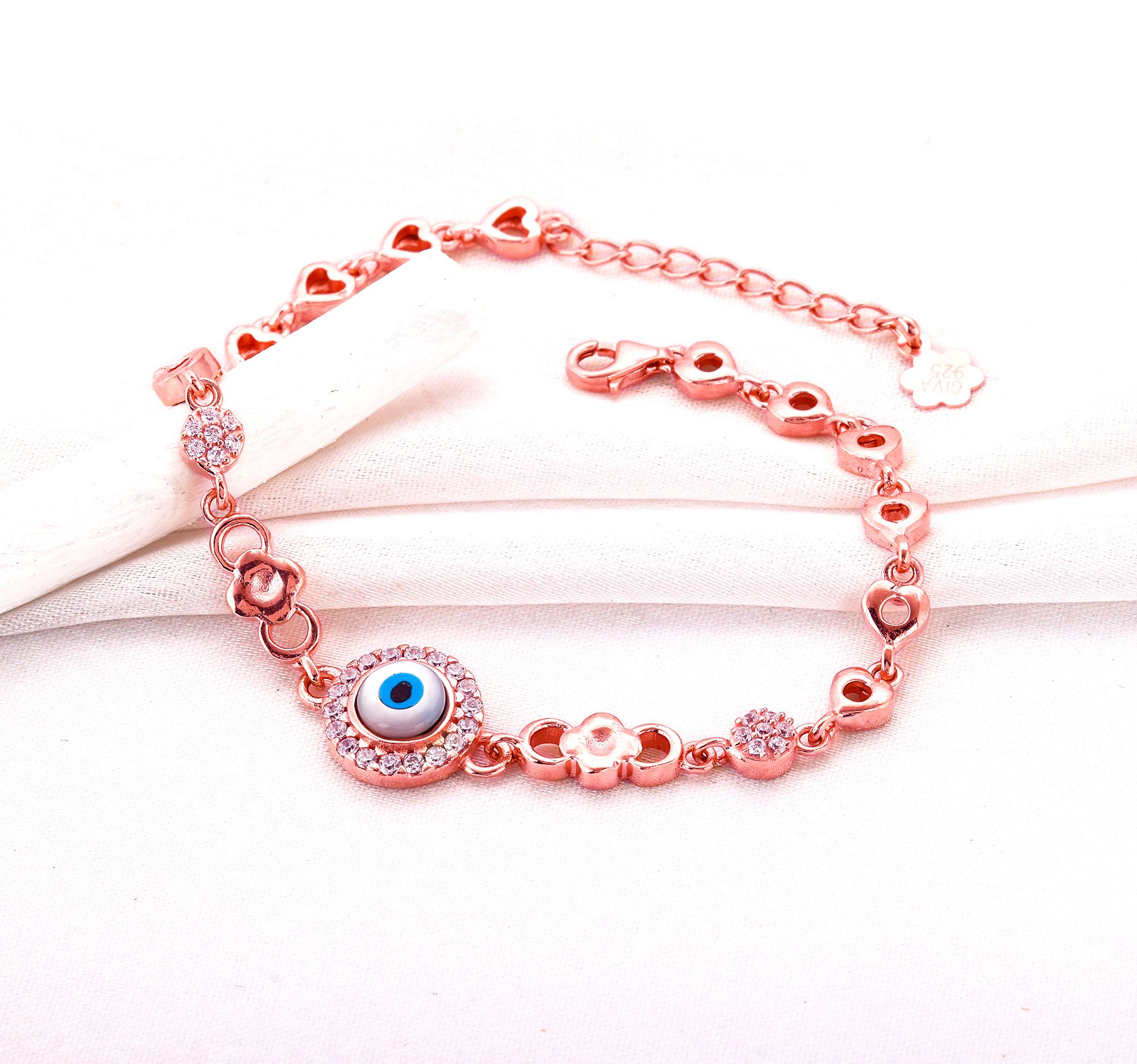 giva Sterling Silver Zircon Rhodium Bracelet-picture-21