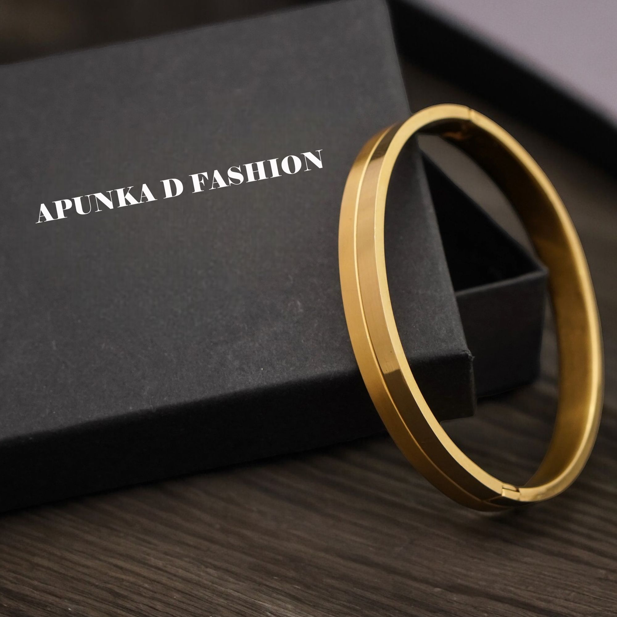 adf Stainless Steel Gold-plated Kada-picture-18
