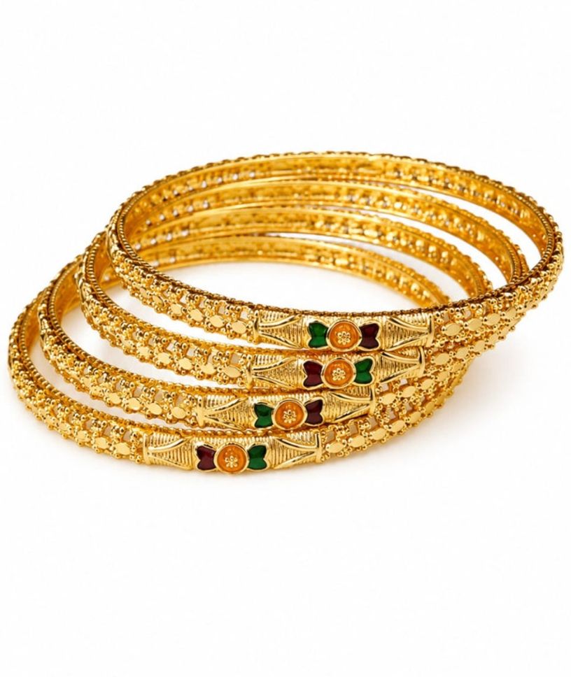 sana Brass Gold-plated Bangle Set-picture-47