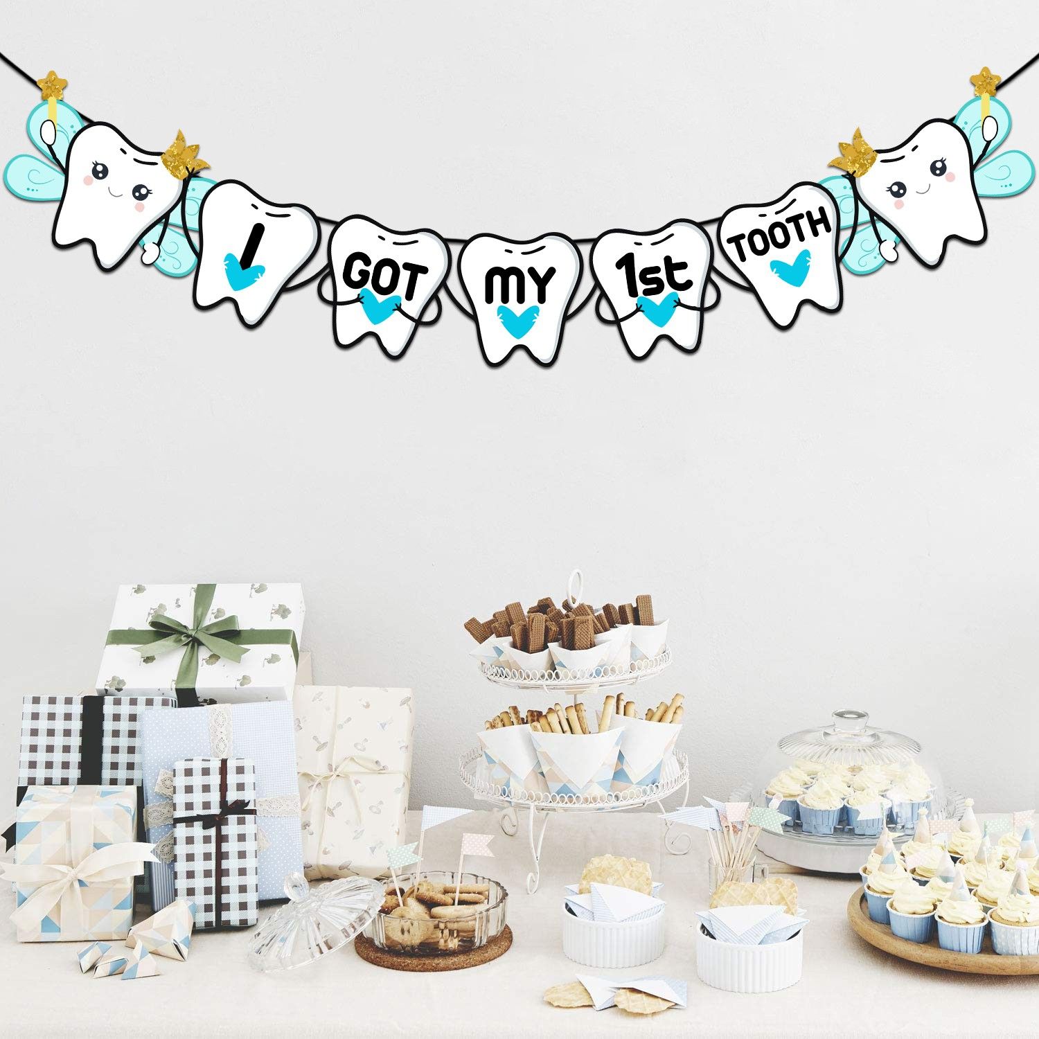 zyozi I Got My First Tooth Banner,I Got My 1st Tooth Bunting Banner (1 Set) Banner-picture-16